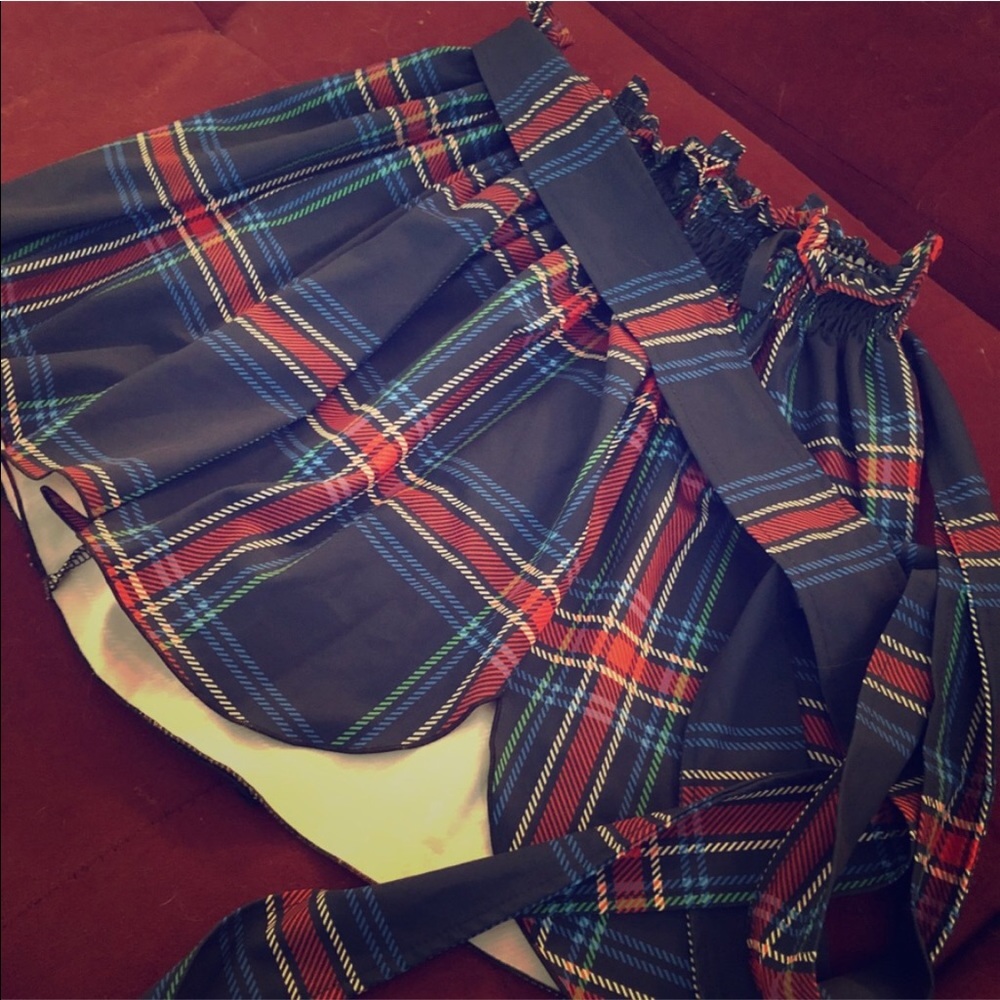 Blackmilk Tartan Flouncy Shorts
